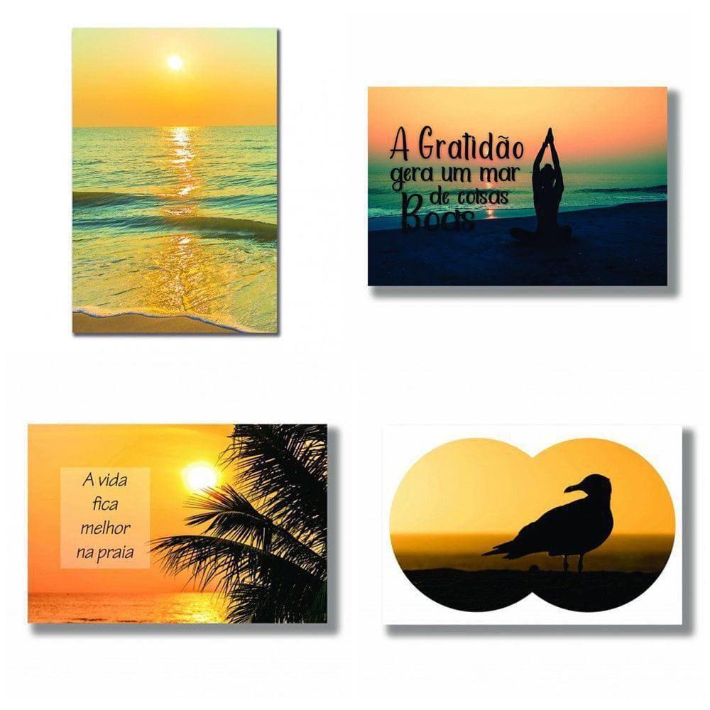 Kit 4 Placas Decorativas 20 X 30 Cm - Coleção Mar 4