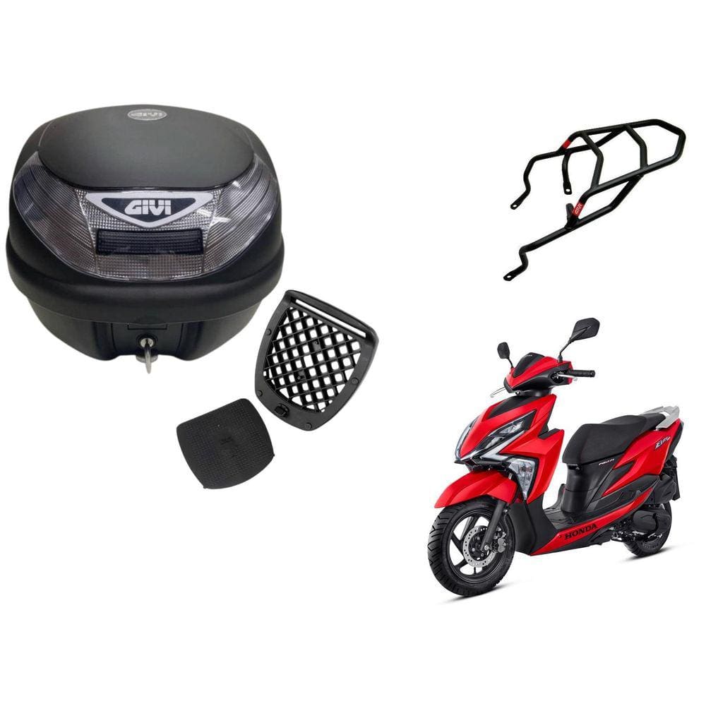Kit Bau Givi E30Nt + Suporte Givi Sr1174 P Honda Elite 125