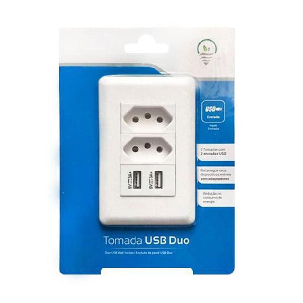 Tomada Usb De Parede Com Duplo Usb Versão Moderna Celular