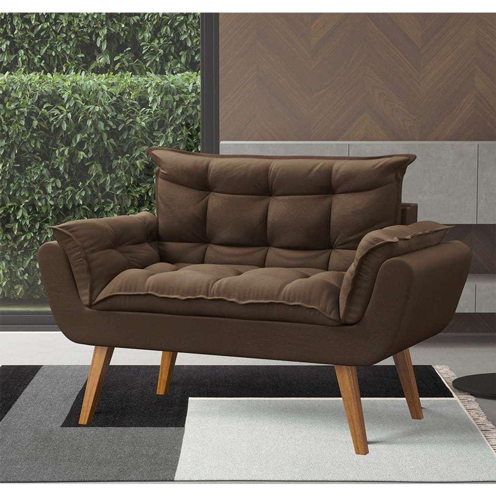 sofá 2 lugares dock suede marrom