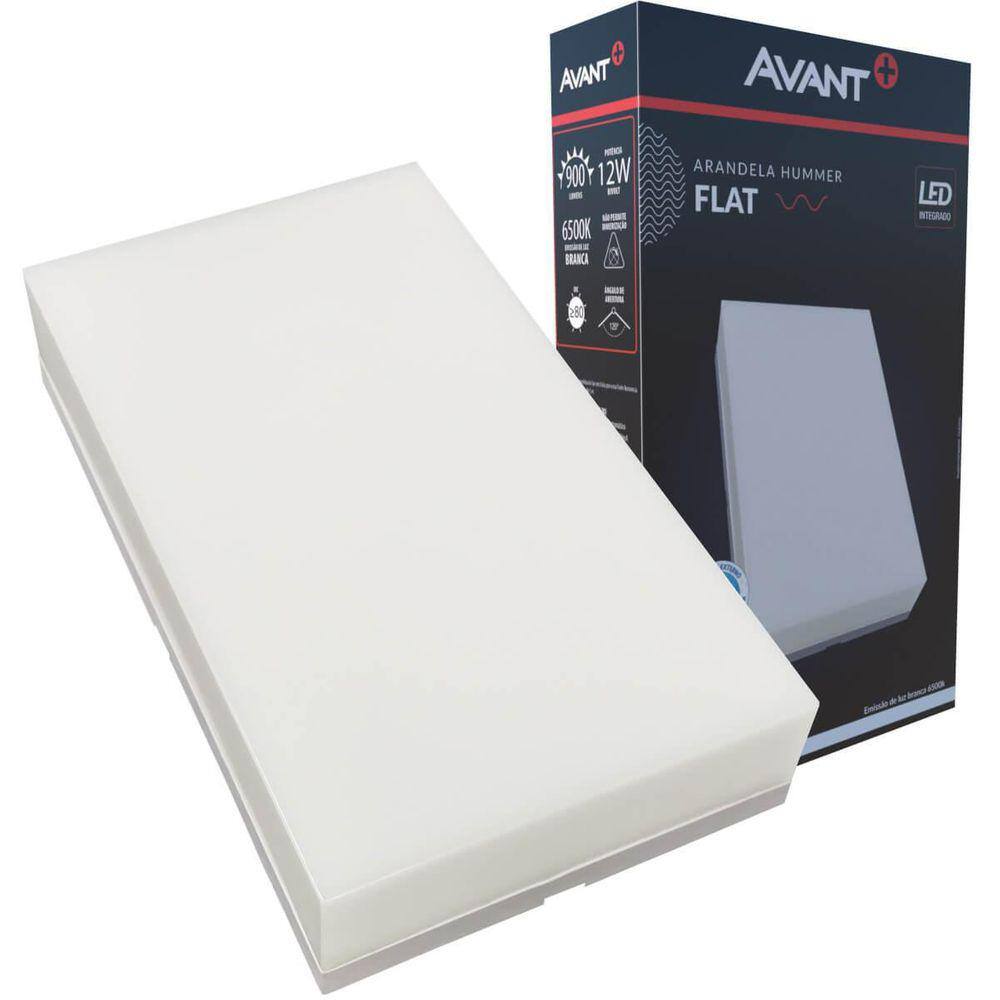 Arandela De Parede Externa Led 12W 6500K Hummer Flat Avant