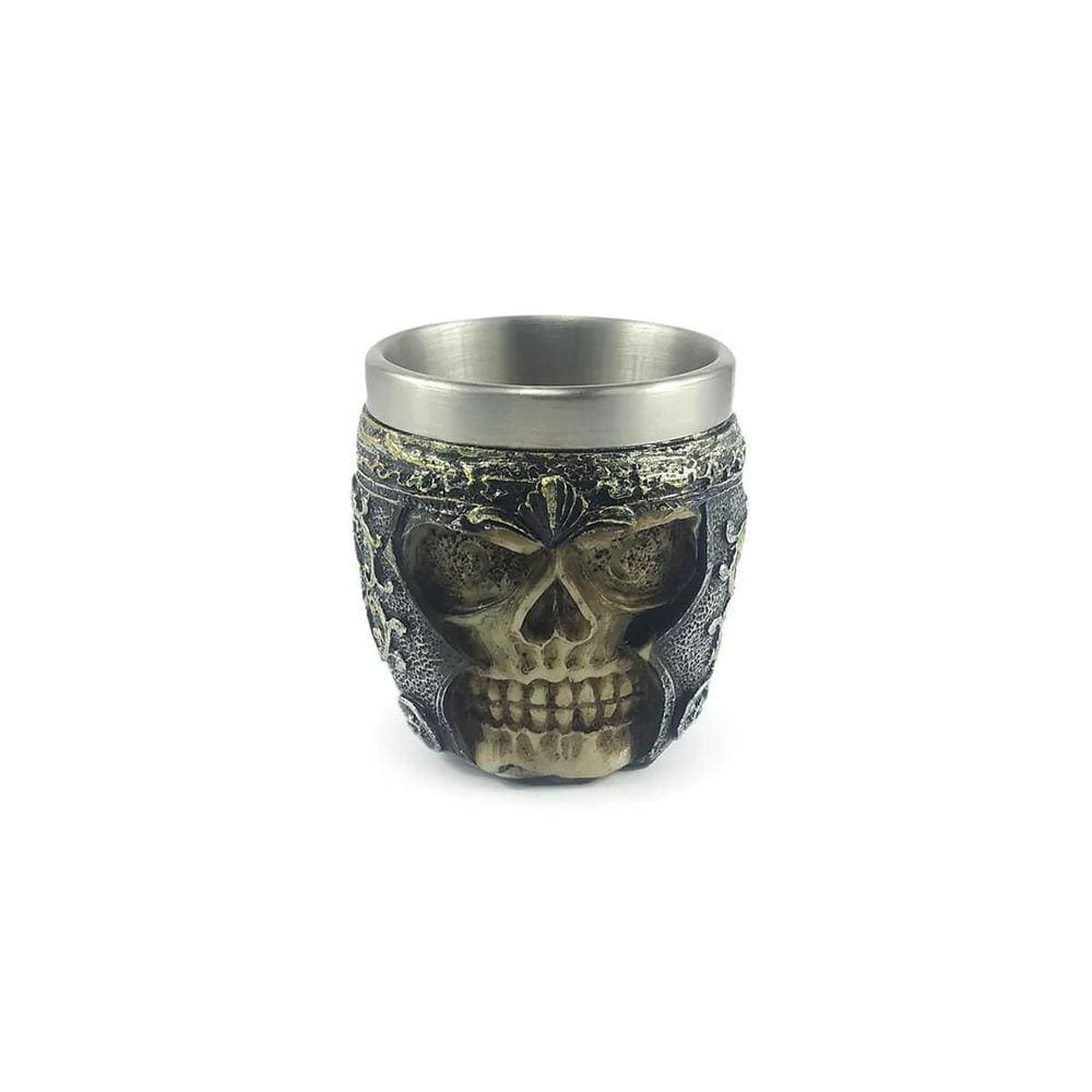 Copo Shot Colecionável Medieval Caveira Guerreiro Viking
