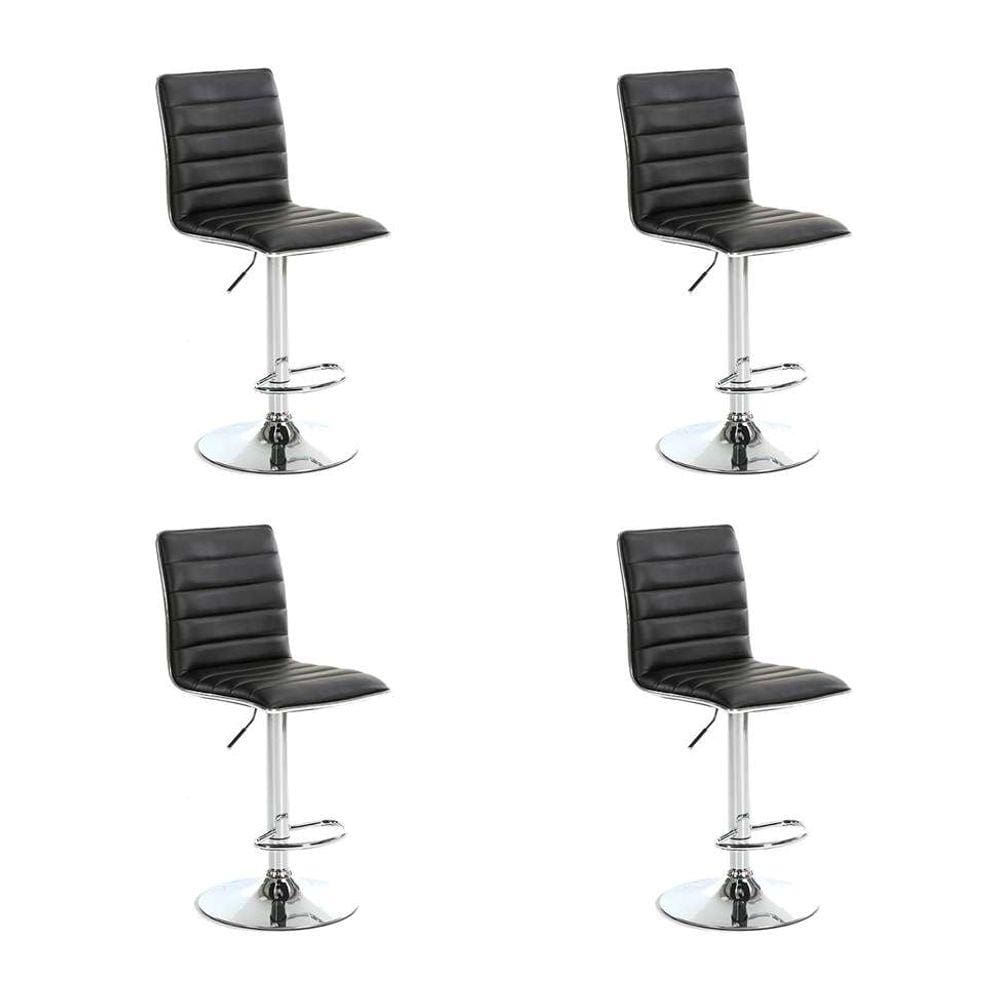 conjunto com 4 banquetas giratórias marilyn preto