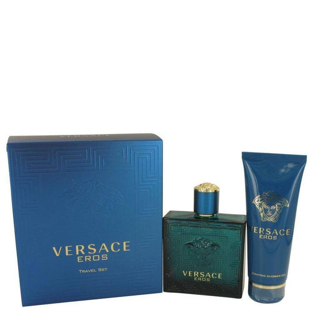 Perfume Masculino Eros Cx. Presente Versace 100 Ml Eau De Toilette 100 Ml + Gel De Banho
