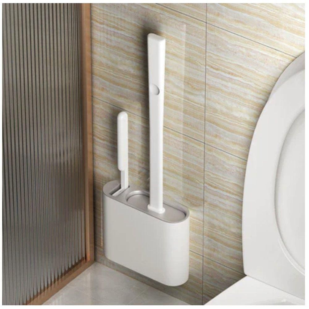 Escova Sanitária De Silicone Flexivel Com Suporte Adesivo