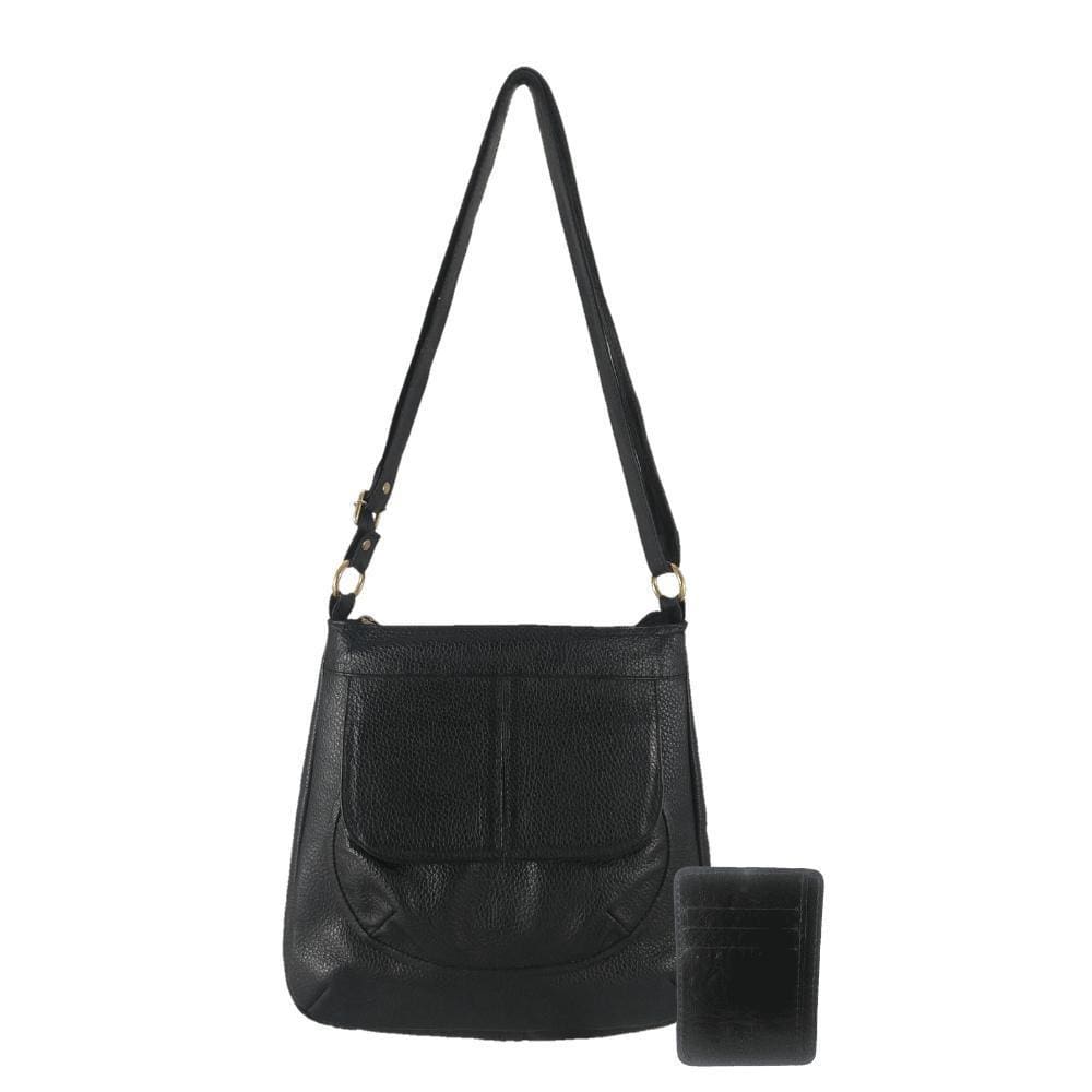 Kit Bolsa E Porta Cartões Topgrife Couro Preto