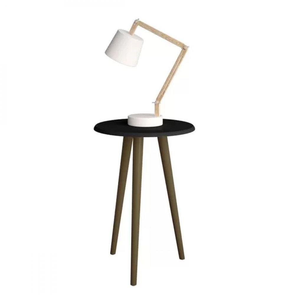 Mesa de Apoio Retrô MDF Brilhante Preto Fosco Bechara