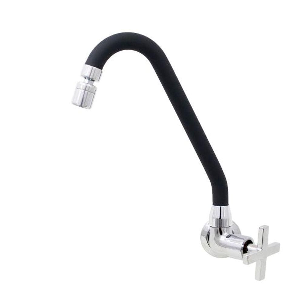 Torneira Para Cozinha Parede Preta C29 Arejador Articulado