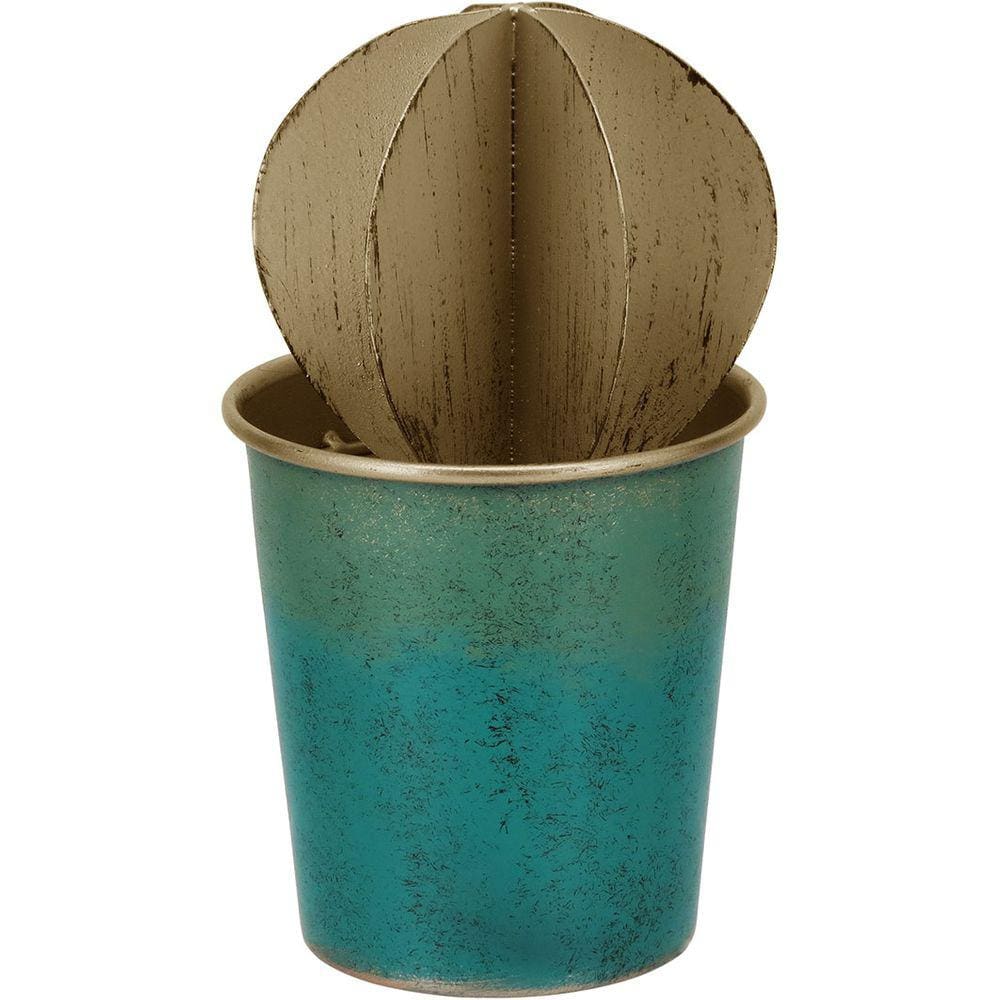 OCTAVE ADORNO 19x11x11cm METAL AZUL CACTO
