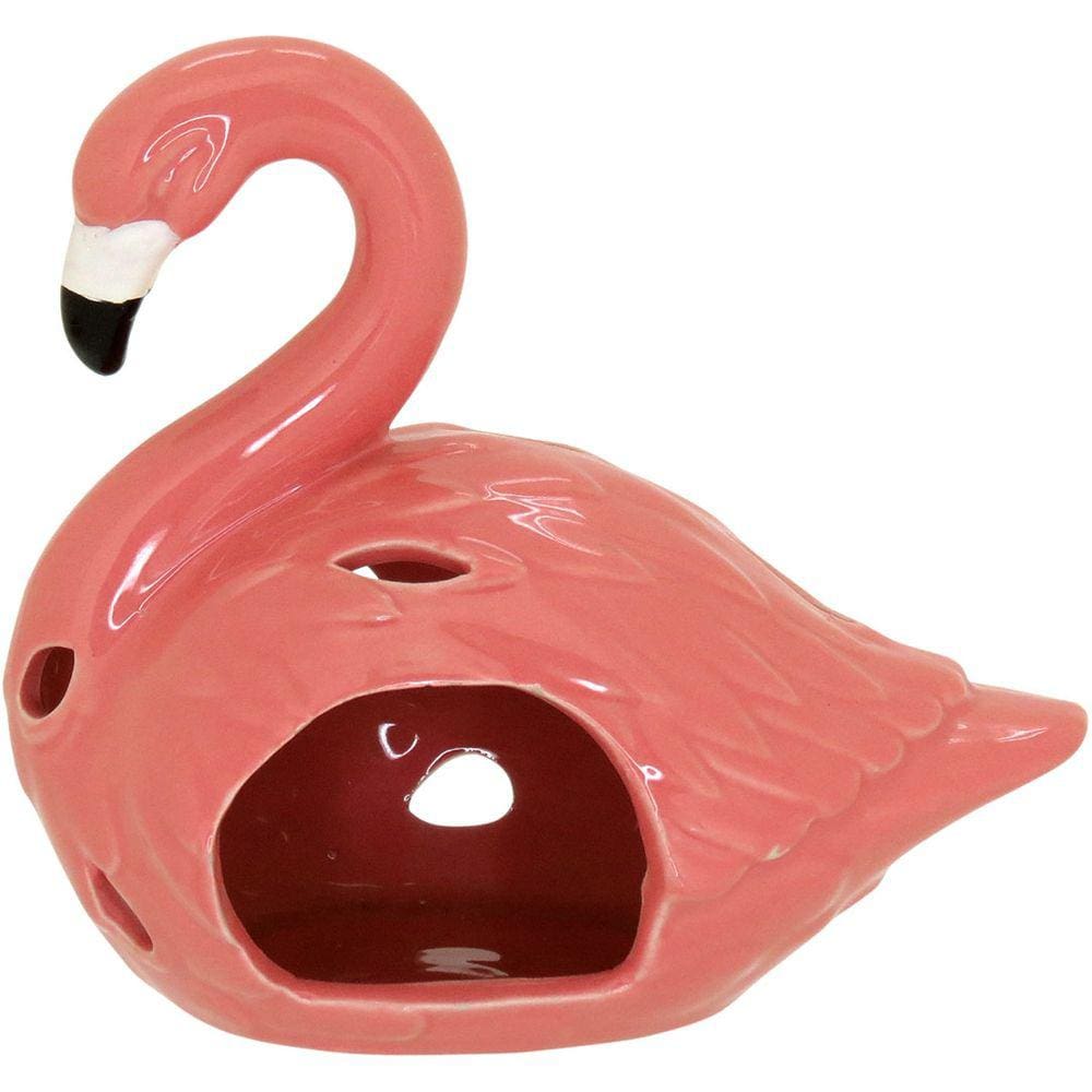 FLAMANT ADORNO 13x14x9cm CERÂMICA ROSA FLAMINGO