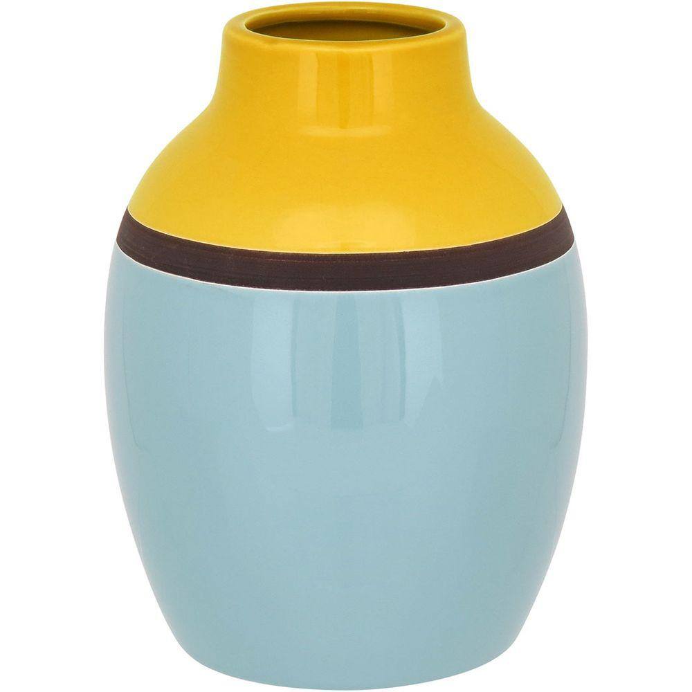 JOHNNY VASO 21x15x15cm CERÂMICA AZUL