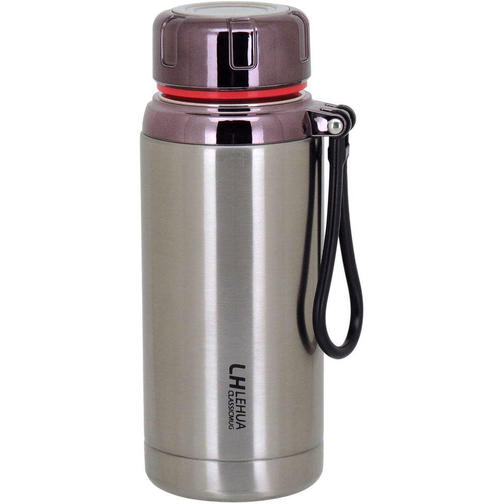 LEHUA GARRAFA TÉRMICA 22x8x8cm 600ml INOX PRATA PAREDE DUPLA