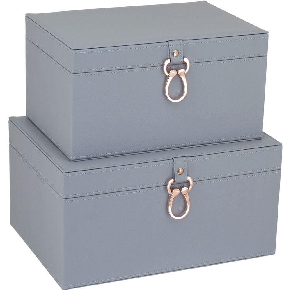 Home&Co Vênus Caixa Organizadora Sintético Azul 2Pç