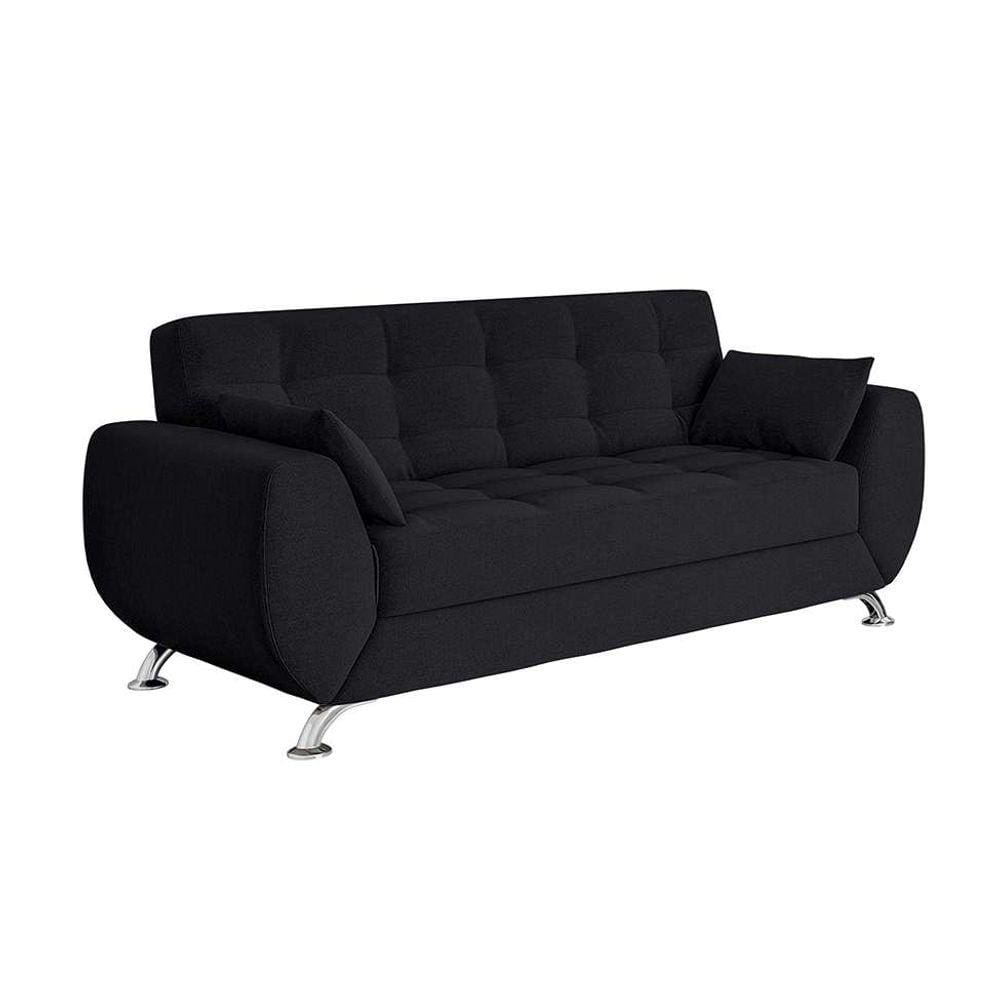 sofás 3 lugares larissa suede preto