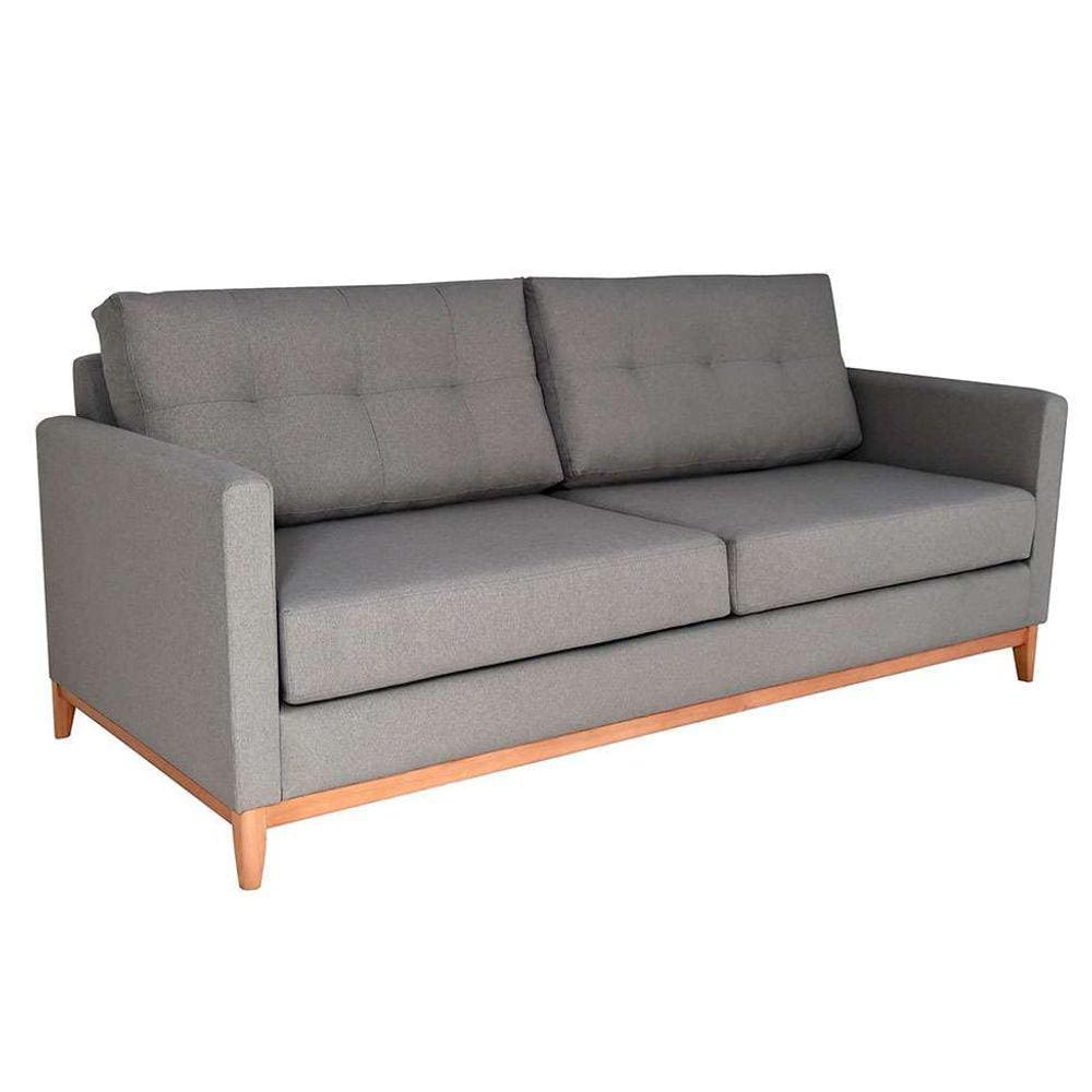 sofá 3 lugares carlo veludo cinza e  220 cm