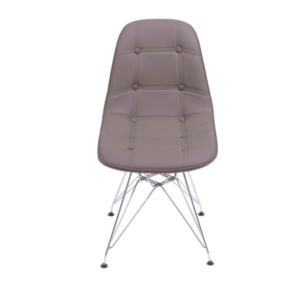 Cadeira DKR Base Cromada Botonê OR Design Cinza