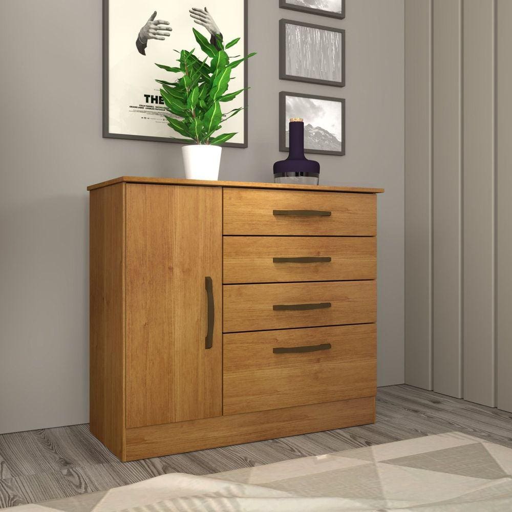 Cômoda 1 Porta 4 Gavetas Chicago Tcil Móveis Cinamomo