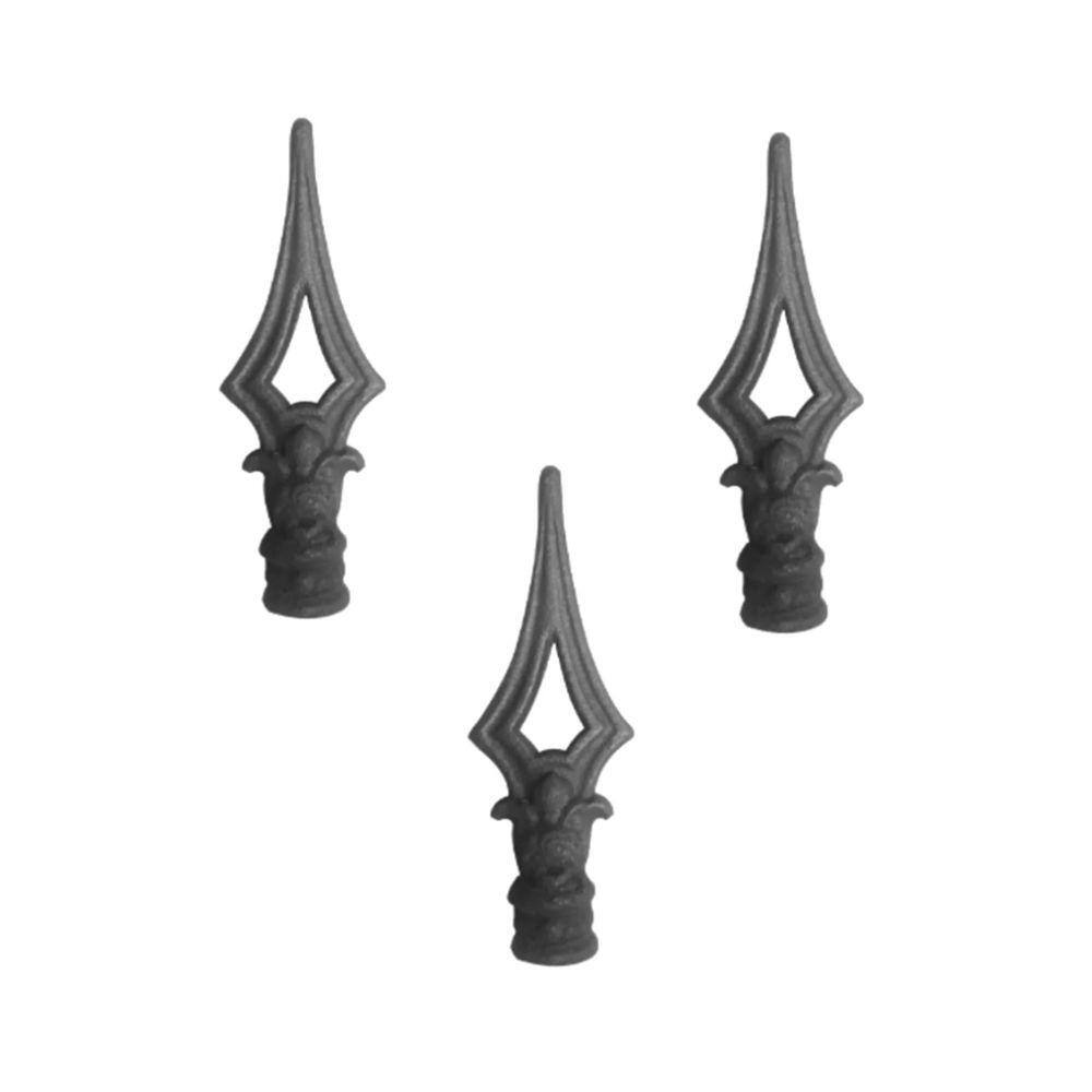 Kit 3 Ponteiras Ponta de Lança Ferro N07 Grade Portão Muro