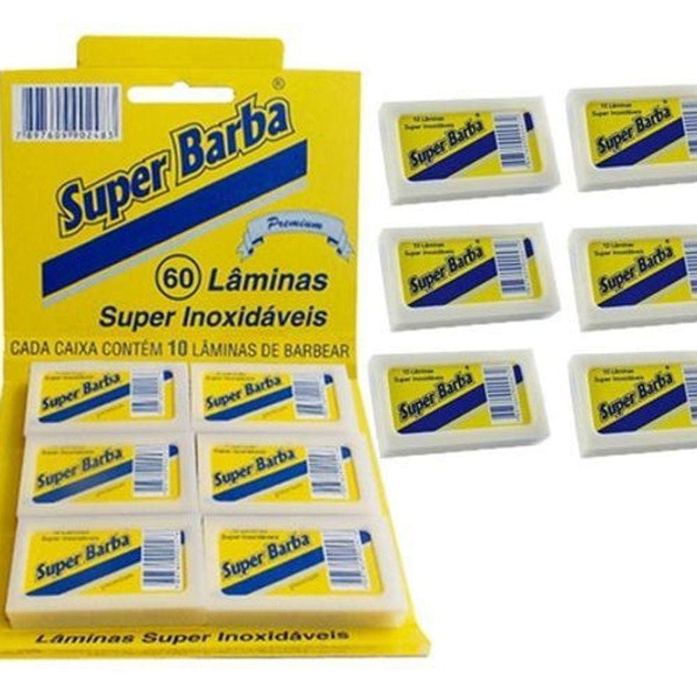 Lâmina De Barbear Super Barba Premium 60 Unidades