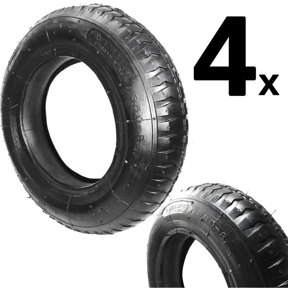 Kit 4 Pneu Para Carrinho de Mão Carriola Carga 3,25 X 8 - Starfer