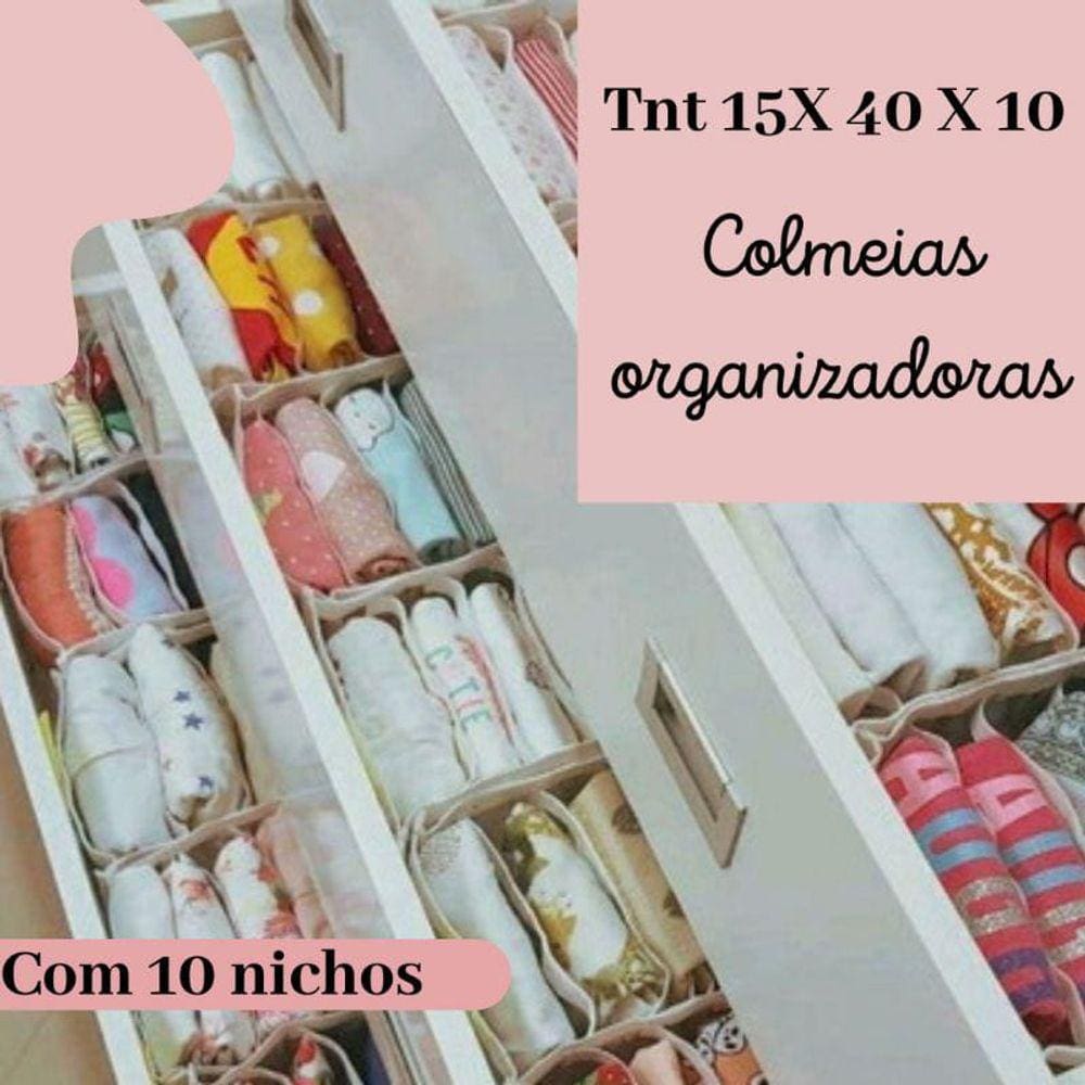 Colméias organizadoras para bebê kit com 10 unidades (tamanho 15X40X10)