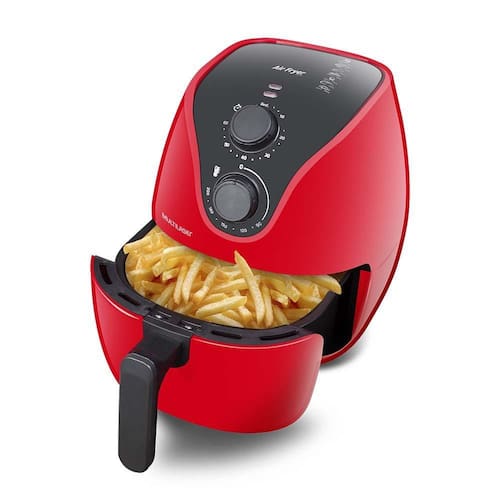 imagem-Fritadeira Elétrica Air Fryer 4L Vermelha com Grade e Timer 127v - 1500w - CE083 - 110V