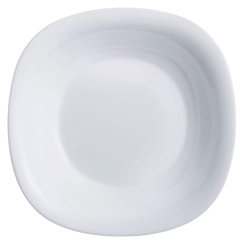 LUMINARC CARINE PRATO FUNDO 4x21x21cm VIDRO TEMPERADO BRANCO 6PÇ