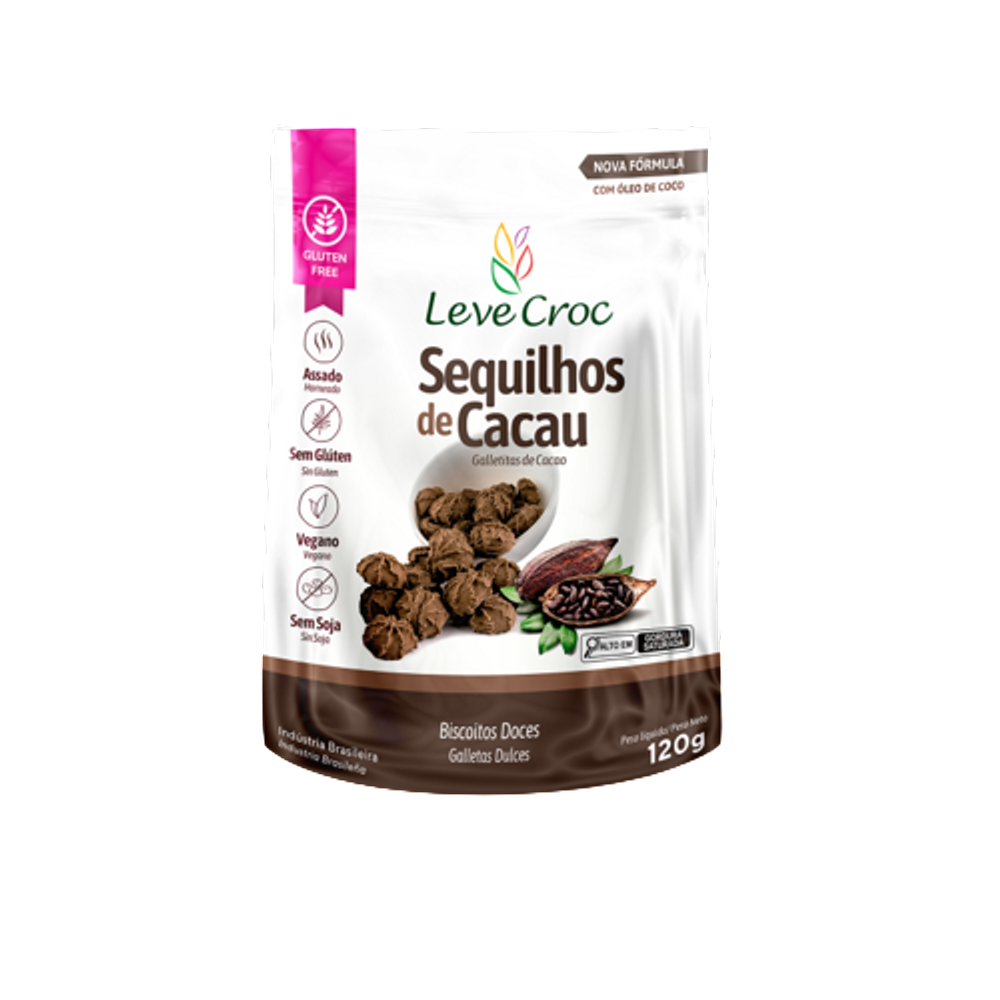 Biscoito Sequilho Cacau Sem Glúten Leve Crock 120g