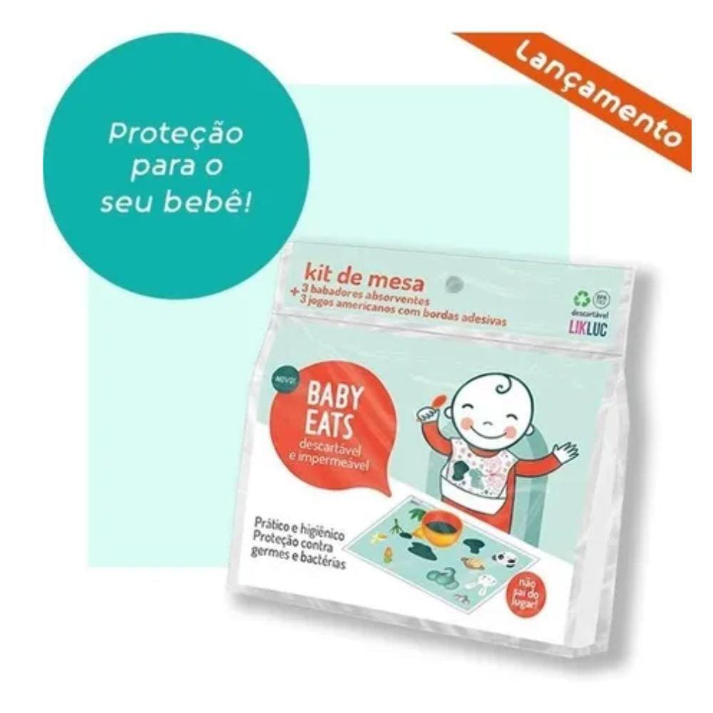Kit 3 Jogo Americano E3 Babadores Descartáveis Baby Eats