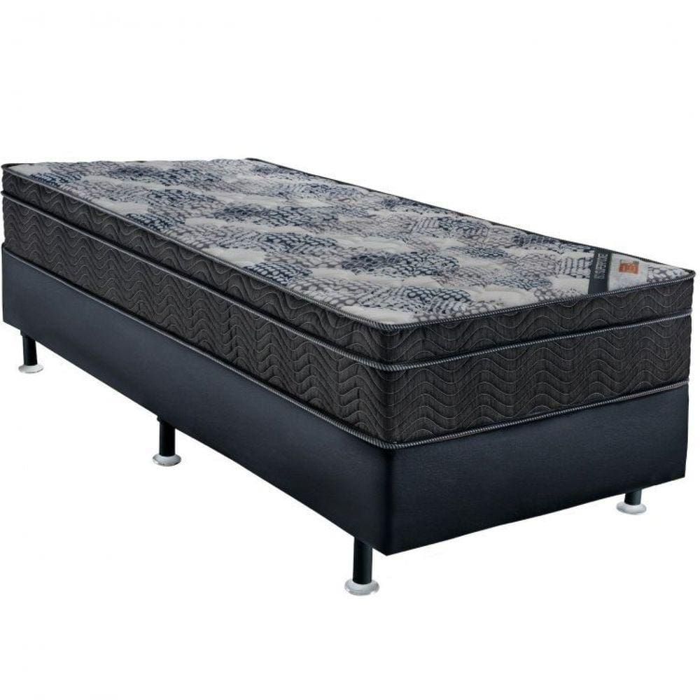 Cama Box Colchão Iso Molas Superpocket Solteirão Ortobom Preto/Azul