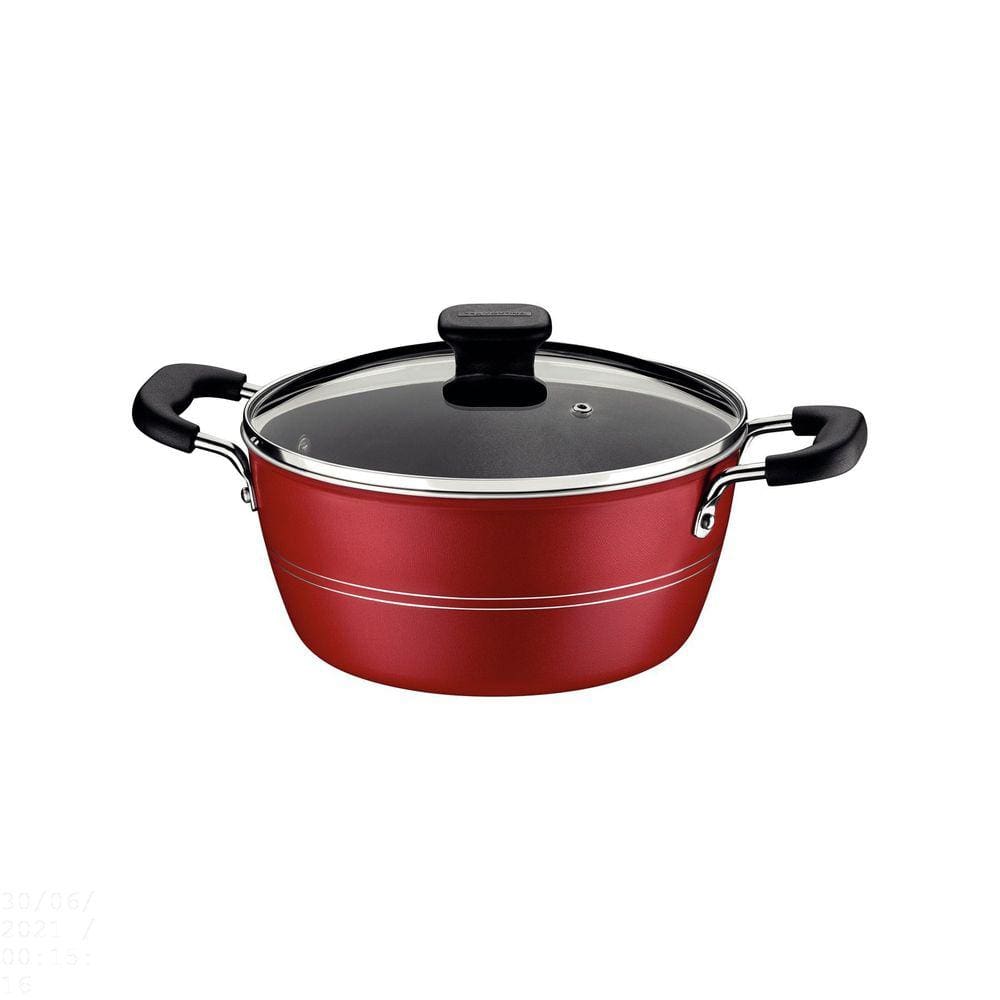 Caçarola Tramontina Sicília em Alumínio com Revestimento Interno e Externo em Antiaderente Starflon Excellent Vermelho 20 cm 2,4 L Tramontina