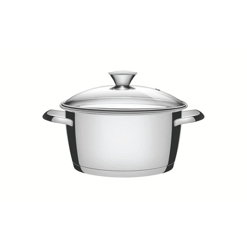 Caçarola Funda Tramontina Allegra em Aço Inox com Fundo Triplo e Tampa de Vidro 22 cm 4,2 L Tramontina