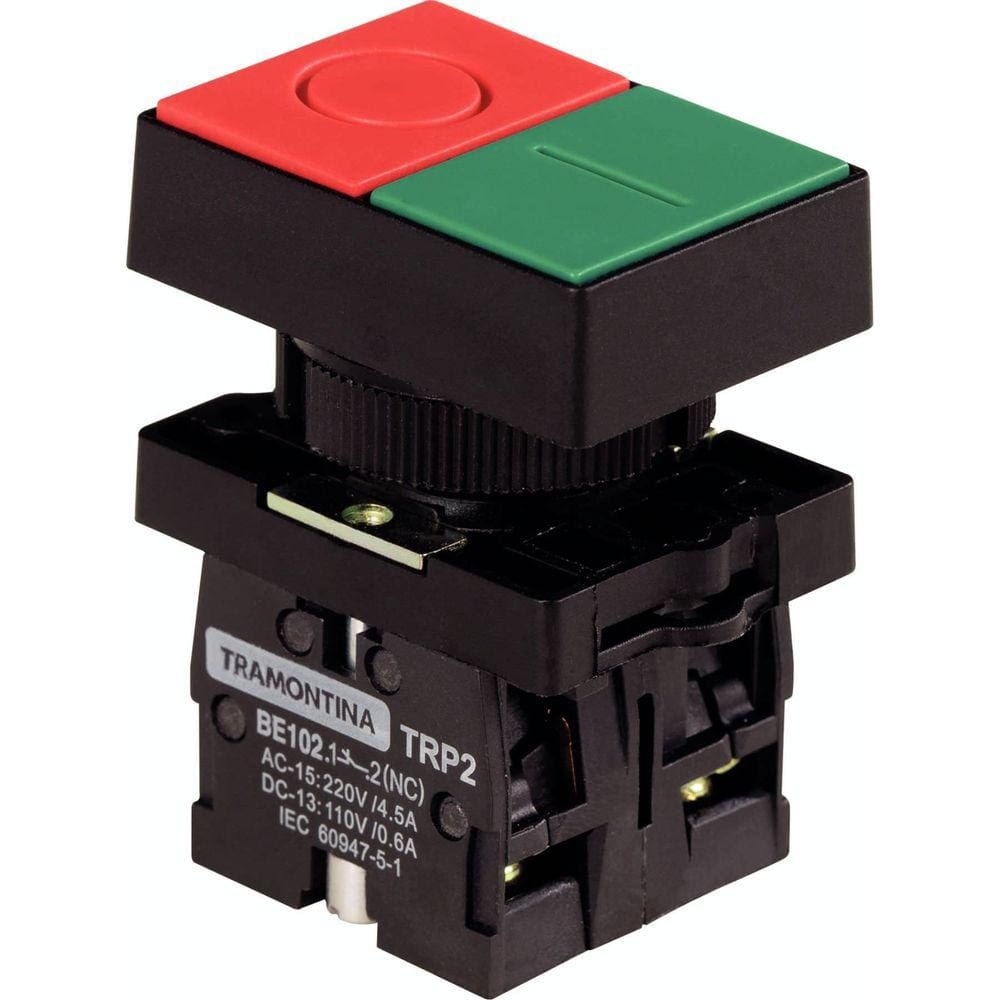 Botão Duplo Tramontina TRP2-EL8325 1NA+1NF Base de Plastico Tramontina