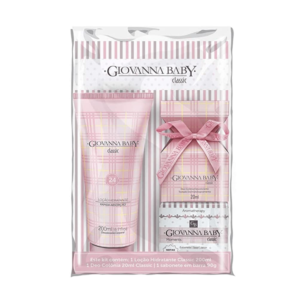 Kit Giovana Baby Classic Loção Hidratante + Colônia + Sabonete Em Barra