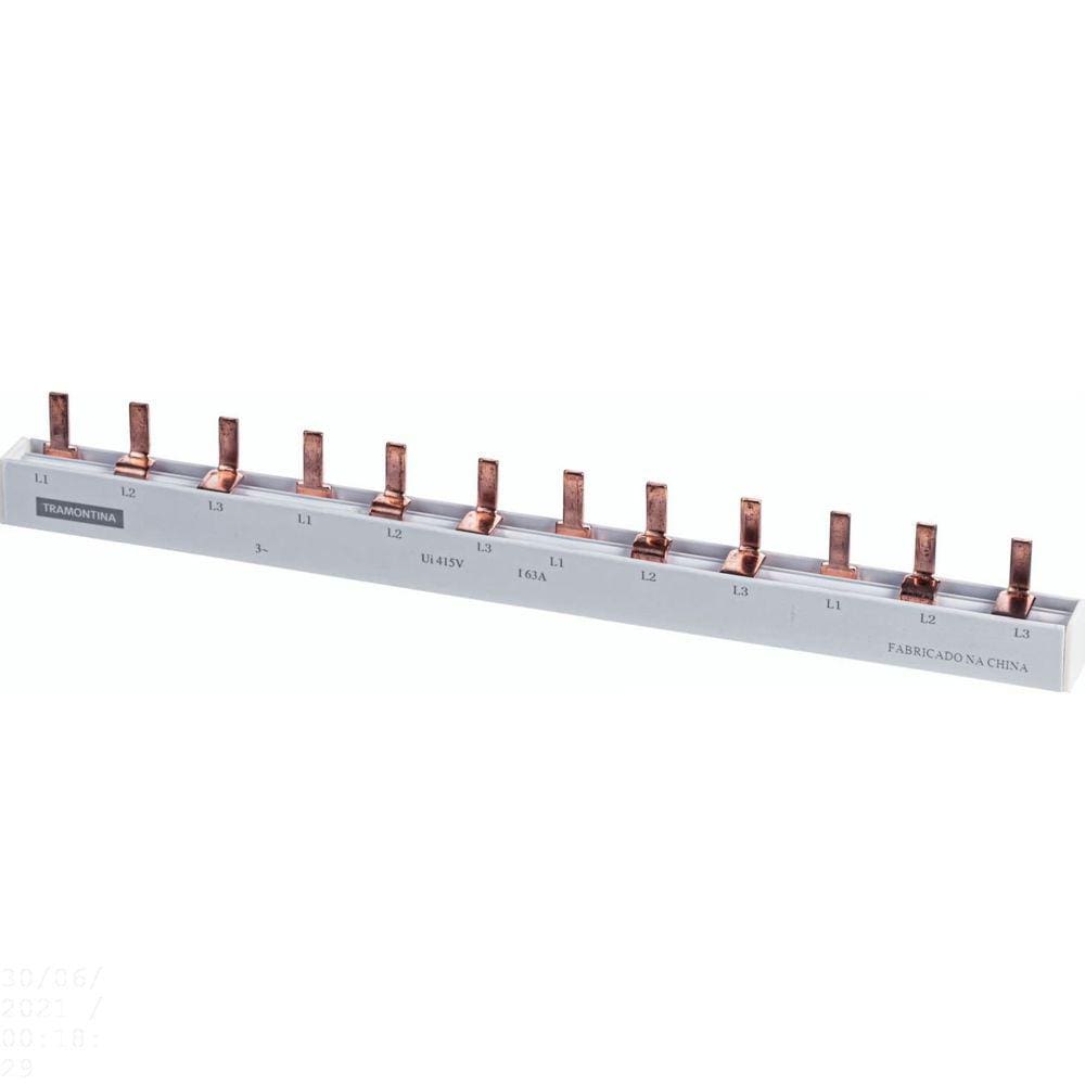 Barramento DIN 3 Fases 12 Polos Tramontina Tipo Pente 21 cm Tramontina