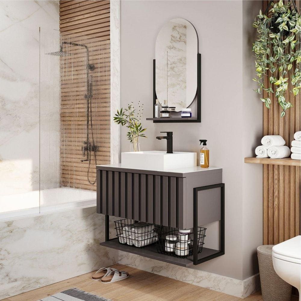 Gabinete para Banheiro 1 Porta 1 Prateleira Helsing MGM Móveis Titanium