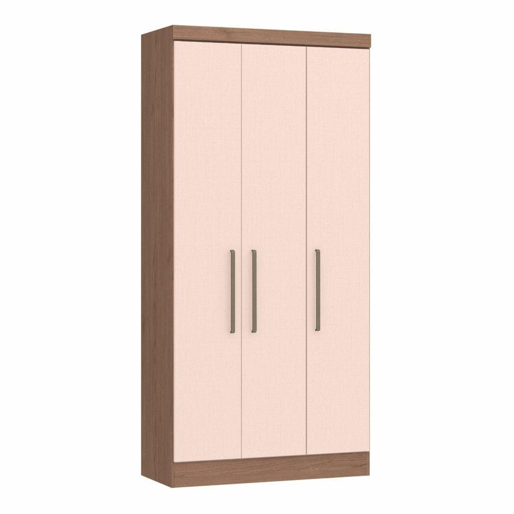 Guarda Roupa Modulado 3 Portas 2 Gavetas Infinity Móveis Castro Macadâmia/Blush Line