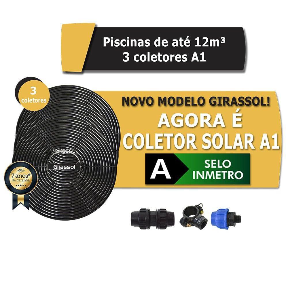 Aquecedor Solar Piscinas Até 12.000l 3 Placas A1 - Girassol