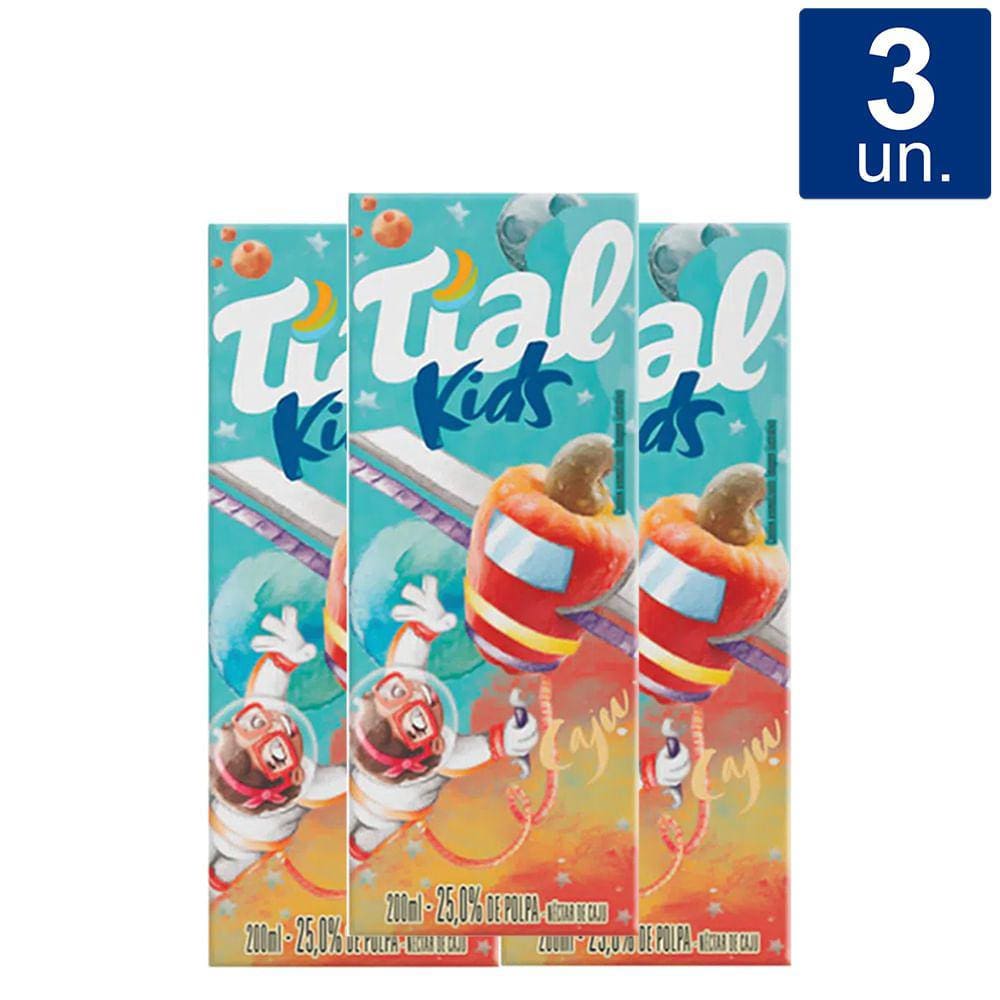 Kit 3X Suco Tial Kids Caju 200ml