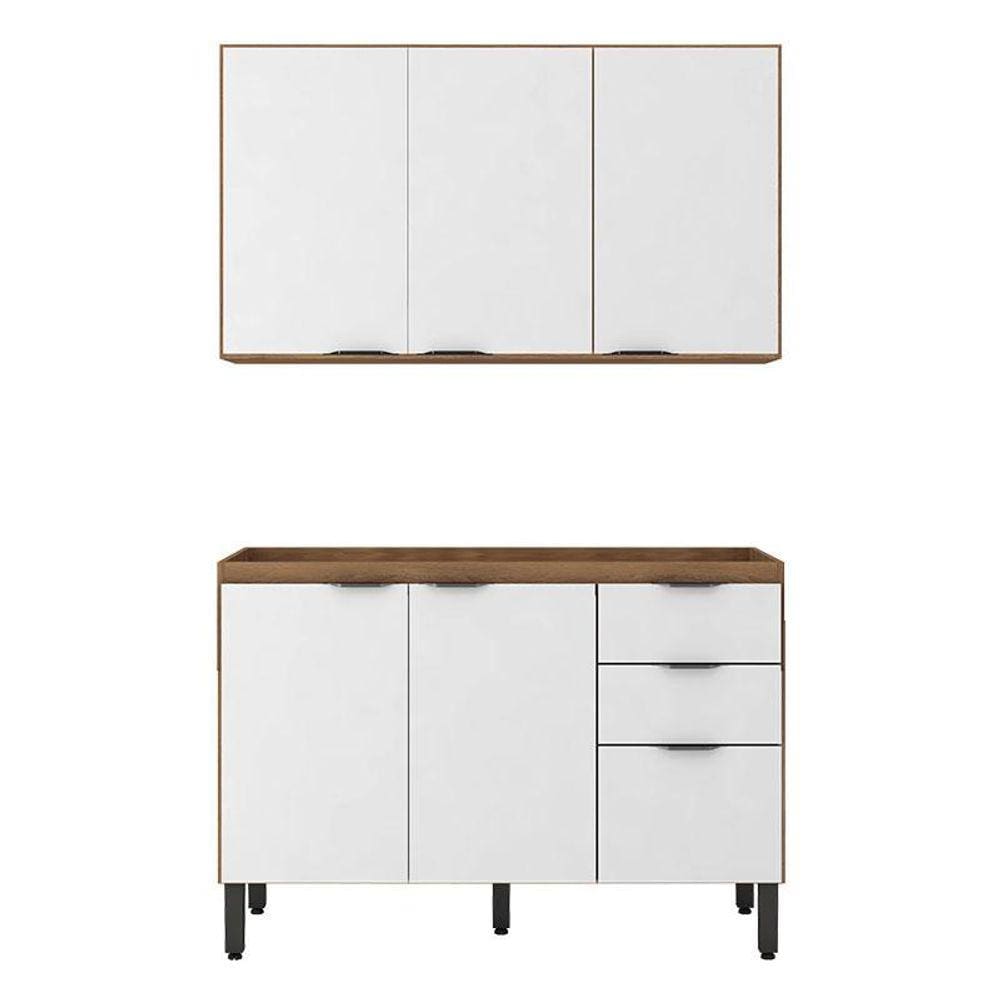Cozinha Modulada Firenze FI0009 Amêndola Branco - Demóbile