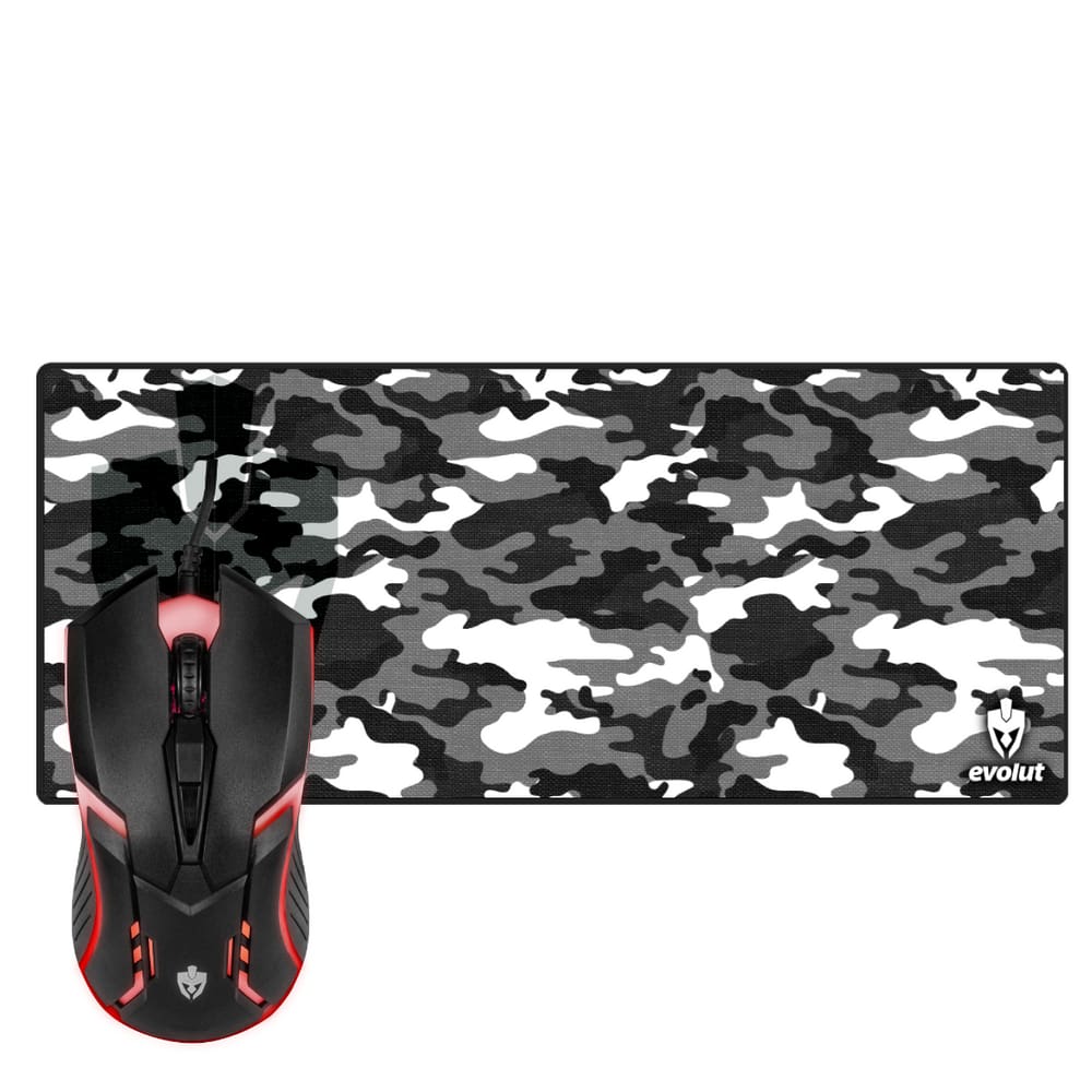 Kit Gamer Mouse Bankai Mouse Pad grande Camuflado Evolut