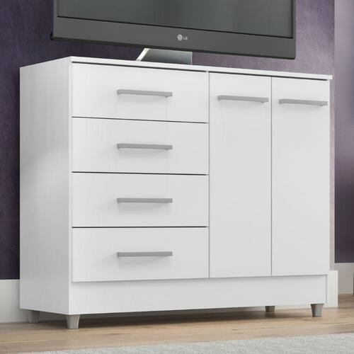 Cômoda Sapateira Gisele 2 Portas 4 Gavetas Branco é ruim? Cômoda Sapateira Gisele 2 Portas 4 Gavetas Branco é boa?