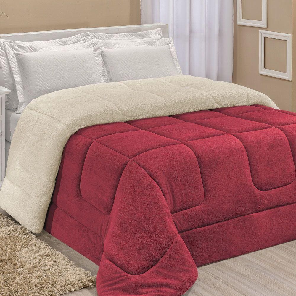 Coberdrom Robust Solteiro Manta Soft Sherpa 1 Peça Vermelho
