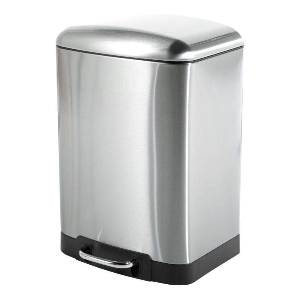 Lixeira Retangular Inox 12l Com Pedal - 41x25x29cm