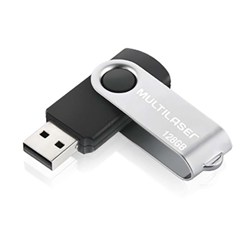 Pendrive Twist preto 128GB Multilaser - PD591