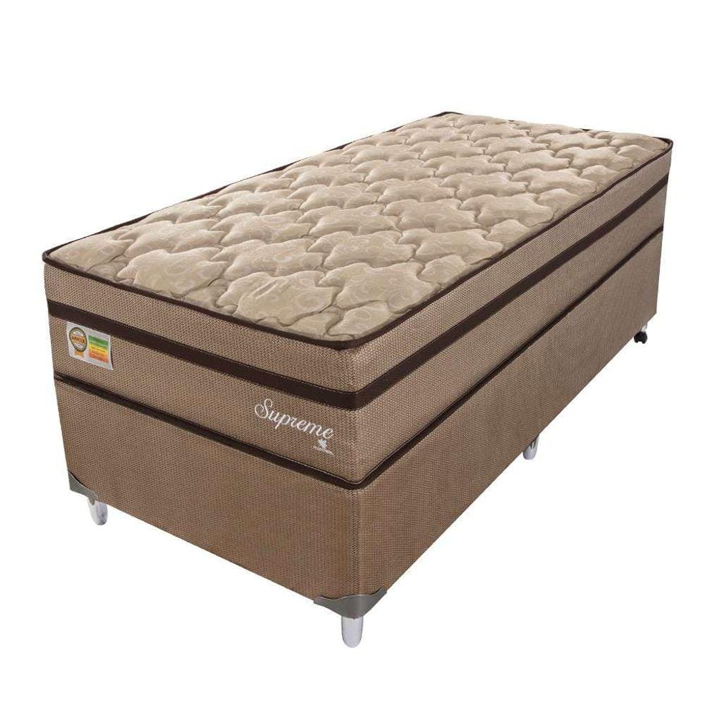 cama box com colchão solteiro supreme mola ensacada (72x108x198) dourado