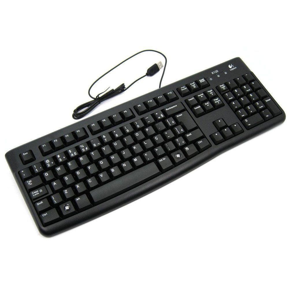Teclado Usb Slim K120 Abnt2 Preto Logitech