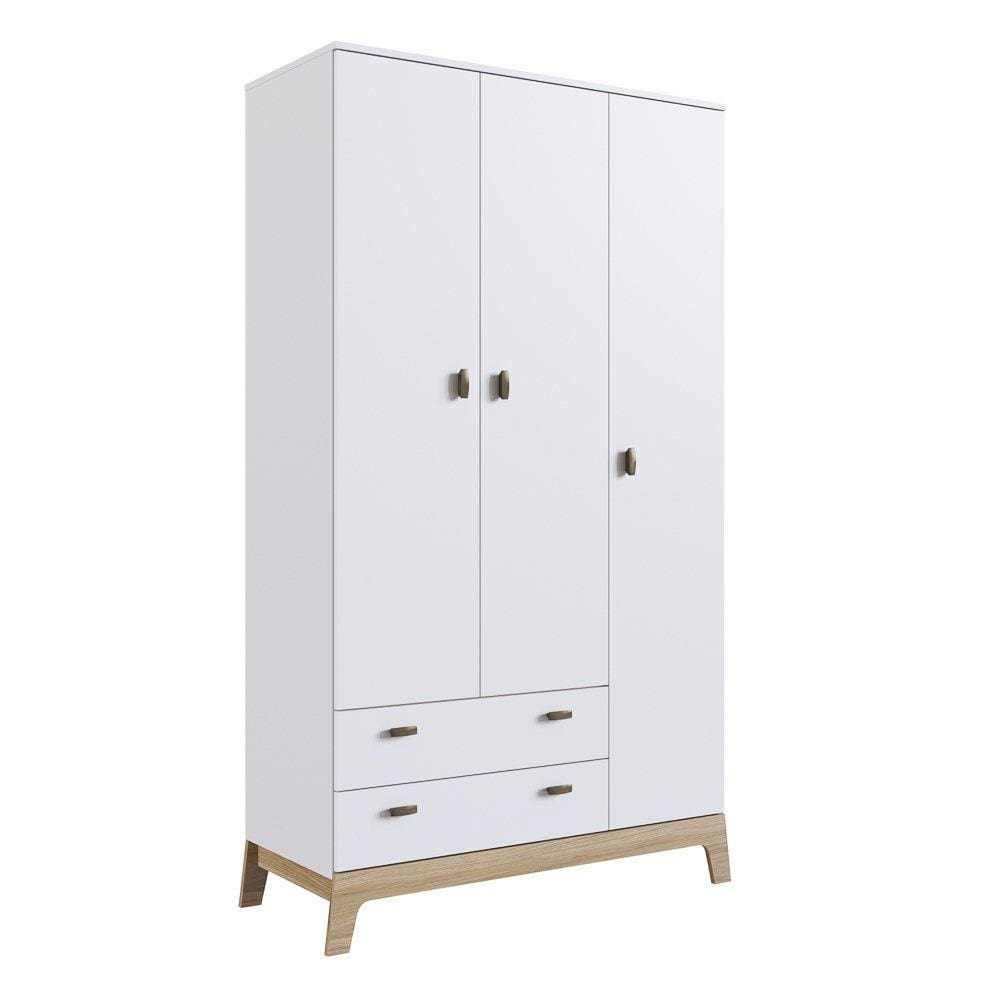 Guarda Roupa Infantil 108Cm 3 Portas 2 Gavetas 006 Branco - Completa Móveis