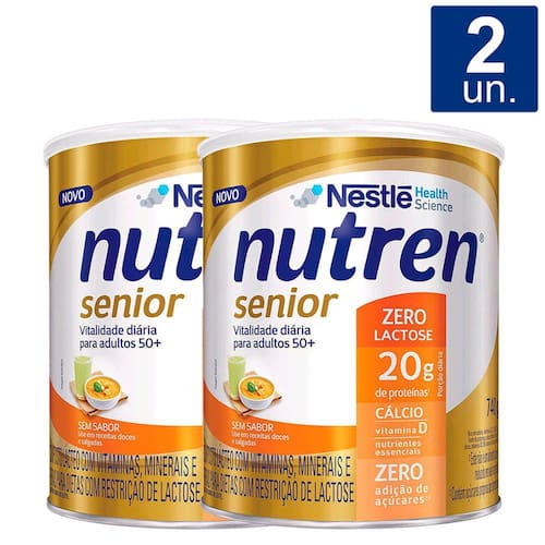 Kit 2X 740g Nutren Senior Sem Sabor Zero Lactose Suplemento Alimentar Menor preço em Kit 2X 740g Nutren Senior Sem Sabor Zero Lactose Suplemento Alimentar