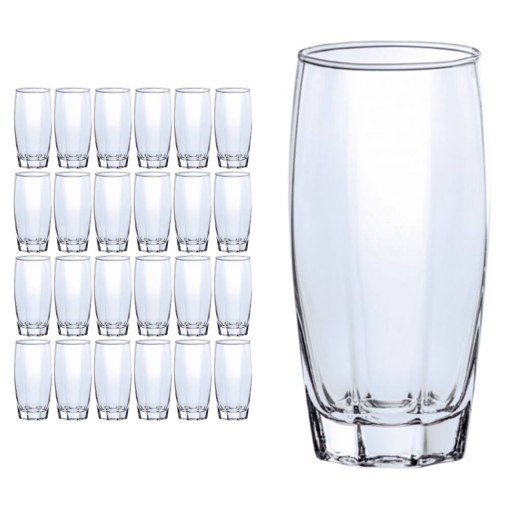 Conjunto com 24 Copos de Vidro 370ml Florence Transparente